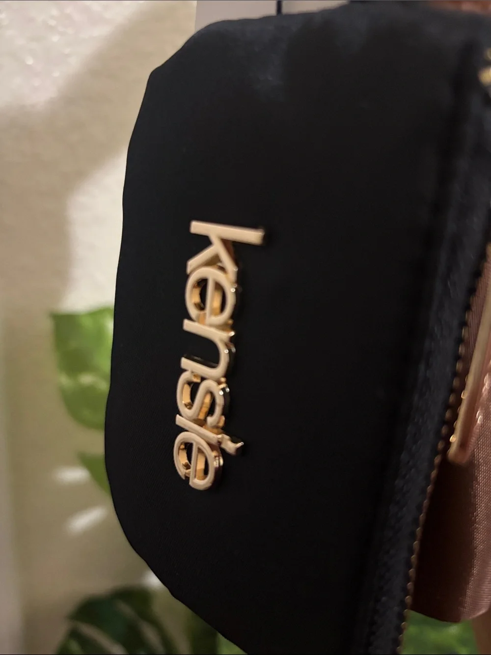 🆕 Kensie Black and Brown Double Pouch Keychain Wristlet